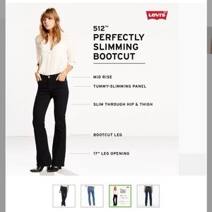 Levi's perfectly slimming 512 dark bootcut